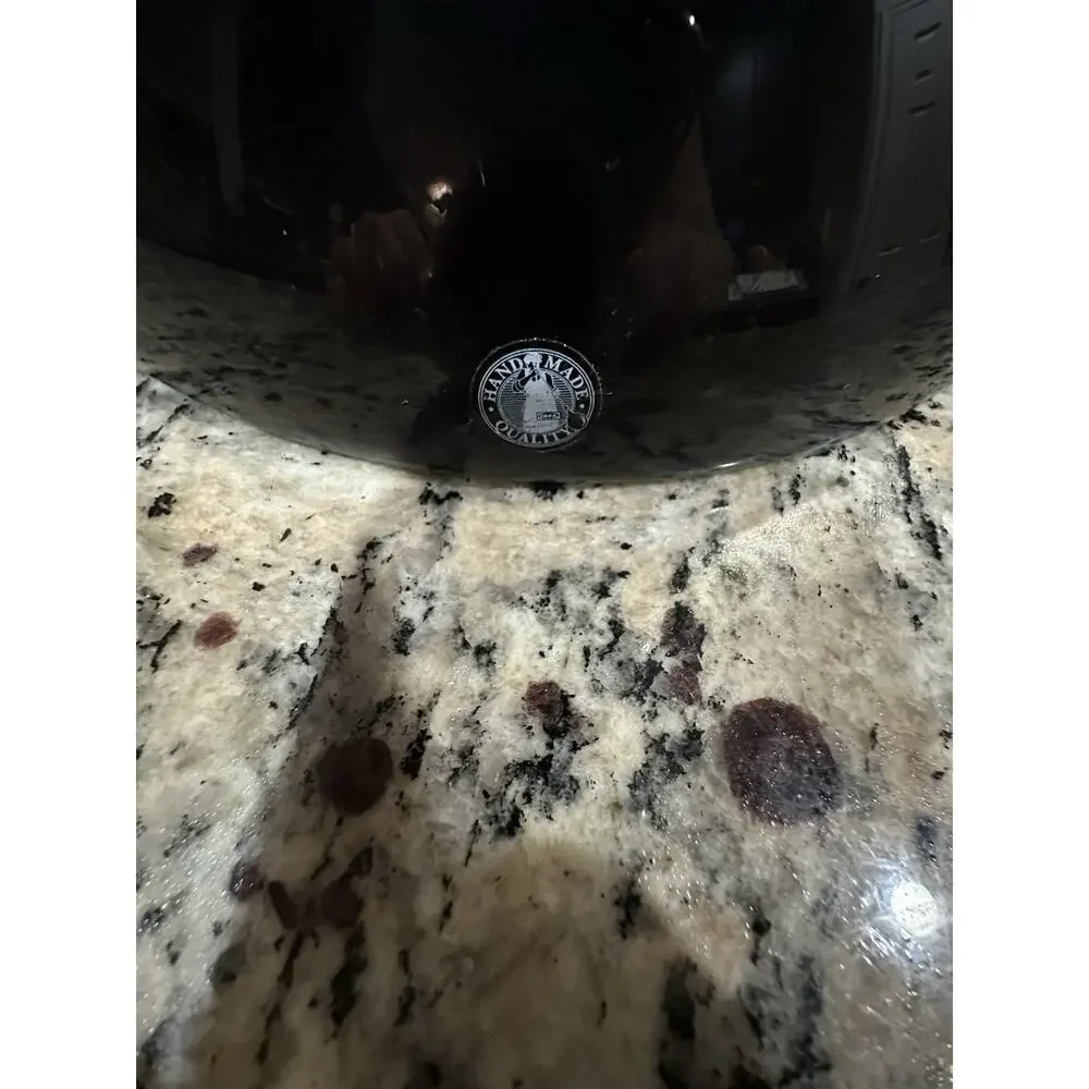 Large IKEA Anne Nilsson Black Glass Diabolo / Diablo Vase Made in Poland